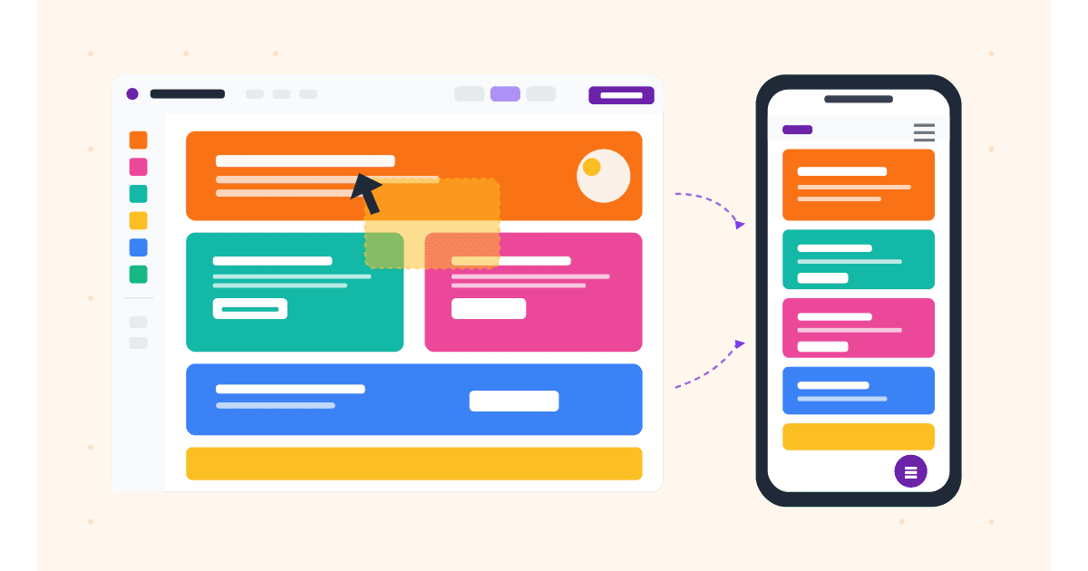 Wix Mobile Editor showing drag-to-reorder elements with live phone preview